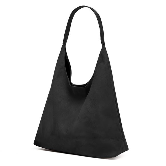Suede Hobo Tote Bag Stylish Slouchy Handbag, Leather Work Bag, UwU - Picture 1 of 7